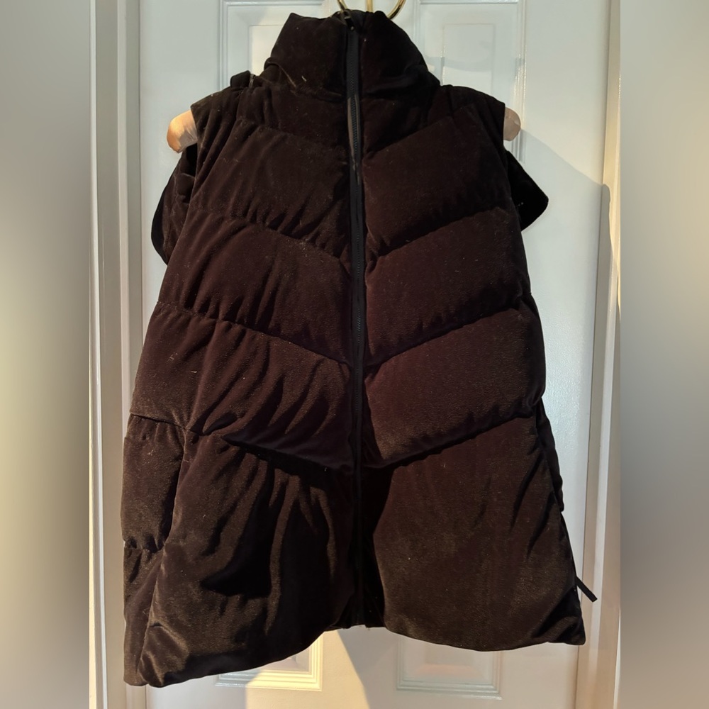 Black Velvet Athleta VEST with Removable  hood